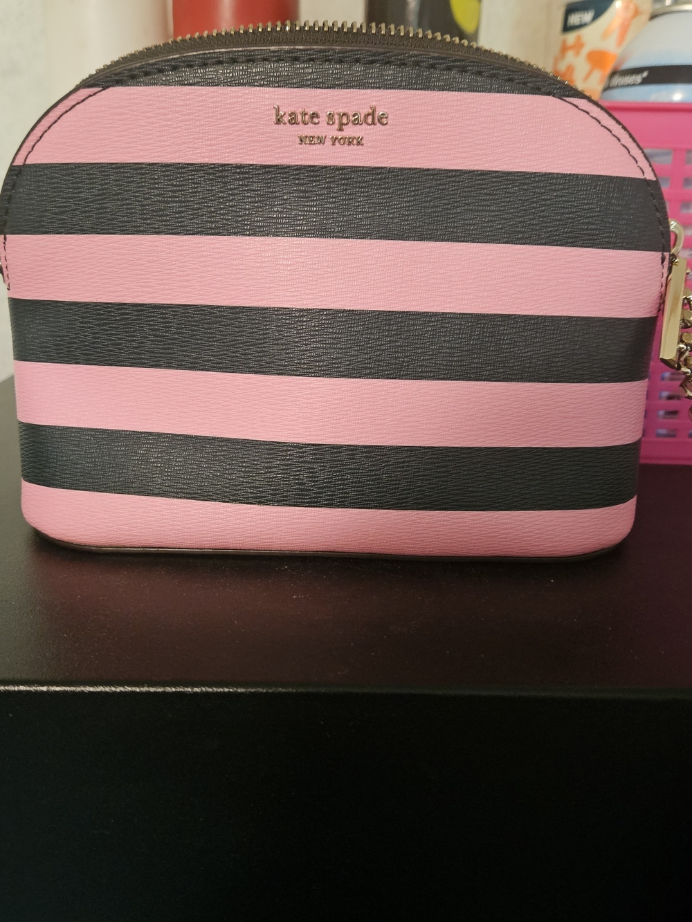 kate spade Pink and Black Striped Dome Purse - Picture 1 of 7